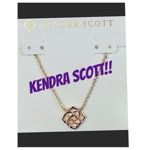 KENDRA SCOTT GOLD TONE RUE NECKLACE WITH DUST BAG AND CARD INCLUDED GUC